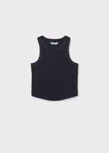 Load image into Gallery viewer, Mayoral Ribbed Tank Top in Black with Crystals Detail: Size 8 to 18 Years
