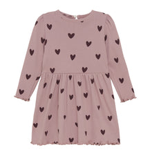 Load image into Gallery viewer, Creamie Brand Long Sleeved Dress with Heart Print: Size 2 to 7Years
