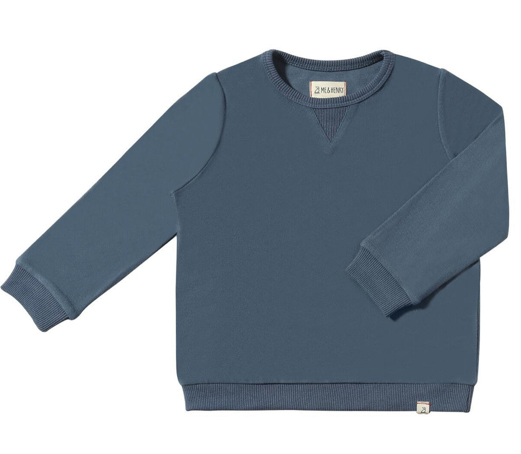 Me & Henry So Soft Boys Fleece Sweatshirt in Marine Blue: Size 2/3 to 8/9 Years