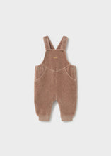 Load image into Gallery viewer, Mayoral Baby Velour Corduroy Overalls in Biscotti: Size 2/4M to 12M
