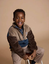 Load image into Gallery viewer, Minymo Color Block Half Zip Fleece Pull Over: Size 3 to 10 Years
