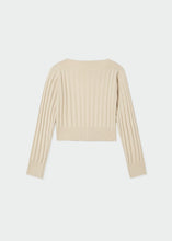 Load image into Gallery viewer, Mayoral Girls Ribbed Knit Long Sleeved Top in Cream: Sizes 8 to 18
