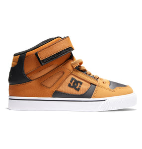 DC Pure High Top Elastic Lace Hightop in Wheat/Black: Size 1 to 7
