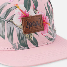 Load image into Gallery viewer, Deux Par Deux Boys Baseball Cap “Pink Hawaiian Hibiscus” Size 6/24M to 7/12 Years
