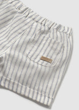 Load image into Gallery viewer, Mayoral Baby Linen and Cotton Striped Shorts: Size 0/1M to 18M
