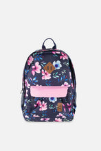 Load image into Gallery viewer, Deux Par Deux Backpack Watercolour Floral Navy

