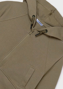 Mayoral Girls Long Sleeved Zip Up Hoodie in Olive: Sizes 8 to 18