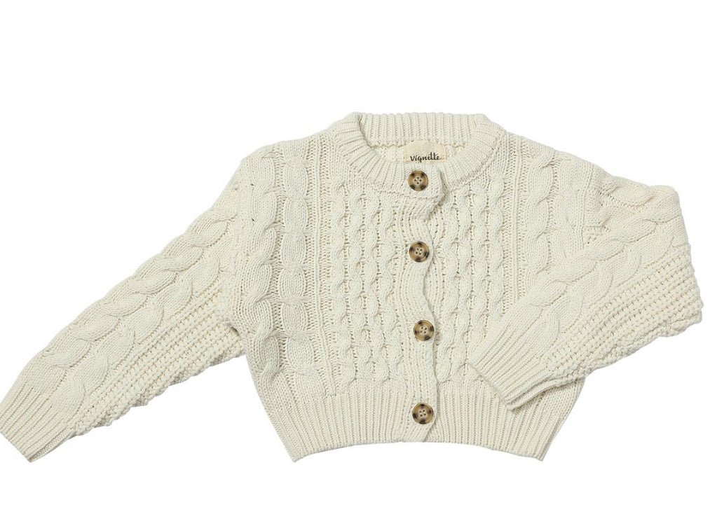 Vignette Girls Cardigan in Cream: Size 2-16y