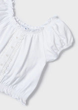 Load image into Gallery viewer, Mayoral Girls Frilled T-Shirt in White: Size 4 to 8 Years
