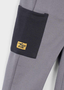 Mayoral Boys Jogger Pants in Grey with Black Pockets: Size 2 to 9