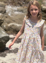 Load image into Gallery viewer, Vignette Dress in White With Yellow/Pink/Blue Floral Print: Size 2 to 8 Years
