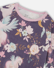 Load image into Gallery viewer, Deux Par Deux Organic Cotton Two Piece Printed Pajama Set With Unicorn: Size 2 to 12 Years
