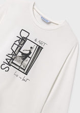 Load image into Gallery viewer, Mayoral Long Sleeved Ballerina Printed Cotton Shirt in White: Sizes 8-18
