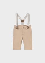 Load image into Gallery viewer, Mayoral Baby Boy Chinos With Suspenders in Sand : Sizes 2-4M to 18M
