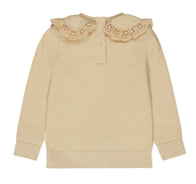 Load image into Gallery viewer, Baby Pullover Sweatshirt with Ruffled Collar in Buttercream: Size 12M to 24M
