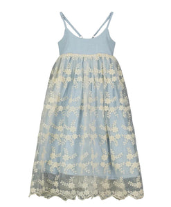 Vignette “Marin” Reversible Dress in Sky Blue: Size 2 to 8 Years