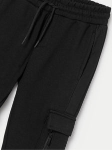 Mayoral Fleece Cargo Style Joggers in Black: Size 8 to 14 Years