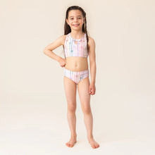 Load image into Gallery viewer, Nano Girls “Pink Stripes” Bikini: Size 3 to 14 Years
