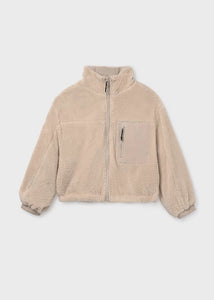 Mayoral Reversible Cropped Sherpa Jacket In Cream:  Size 8 to 18 Years