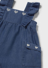 Load image into Gallery viewer, Mayoral Baby Girl Soft Denim Romper in Dark Chambray: Size 6M to 18M
