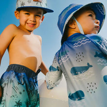 Load image into Gallery viewer, Deux Par Deux Boys Gradient Beach Print Swim Shorts: Size 2/3 to 9/10
