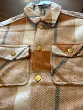 Load image into Gallery viewer, Girls Lined Shacket in Browns &amp; Creams: Sizes 7 to 14
