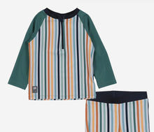 Load image into Gallery viewer, Nano Baby Boy 2 Piece Retro Striped Rashguard Set: Size 6M to 6 Years
