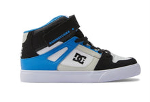 Load image into Gallery viewer, DC Pure High Top Elastic Lace Hightop in Black/Blue/Black: Size 11 to 7
