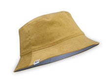 Load image into Gallery viewer, XS Unified Kids Reversible 100% Cotton Corduroy Bucket Hats in Split Pea/Denim: Size O/S Fits 2 to 8 Years
