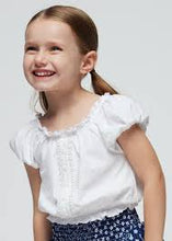 Load image into Gallery viewer, Mayoral Girls Frilled T-Shirt in White: Size 4 to 8 Years
