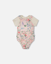 Load image into Gallery viewer, Deux Par Deux Printed Organic Cotton Muslin Overalls With Berry and Butterfly Print: Size 3M to 12M

