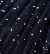 Load image into Gallery viewer, Minymo Short Sleeved Black Sparkle Heart Dress: Size 6-12M to 7 Years
