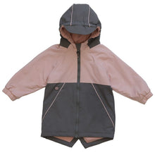 Load image into Gallery viewer, Calikids Lined 100% Waterproof Hooded Rain Jacket in Pink/Grey: Size 2 to 6 Years
