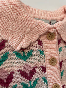 MID Girls Tulip Sweater in Baby Pink: Size 3 Month - 7 Years