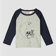 Load image into Gallery viewer, Ettie &amp; H Long Sleeve Raglan Tee with Cow/Moon Graphic: Size 2 to 7 Years
