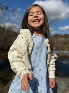 Vignette Girls Cardigan in Cream: Size 2-16y
