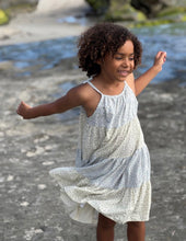Load image into Gallery viewer, Vignette “Kit” Tiered Swing Dress in Blue Floral Print: Size 2 to 12 Years
