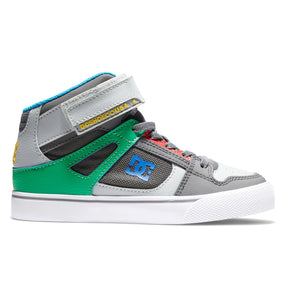 DC Pure High Top Elastic Lace Hightop in Grey/Green: Size 11 to 7