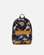 Load image into Gallery viewer, Deux Par Deux Backpack Navy Dinosaur Print
