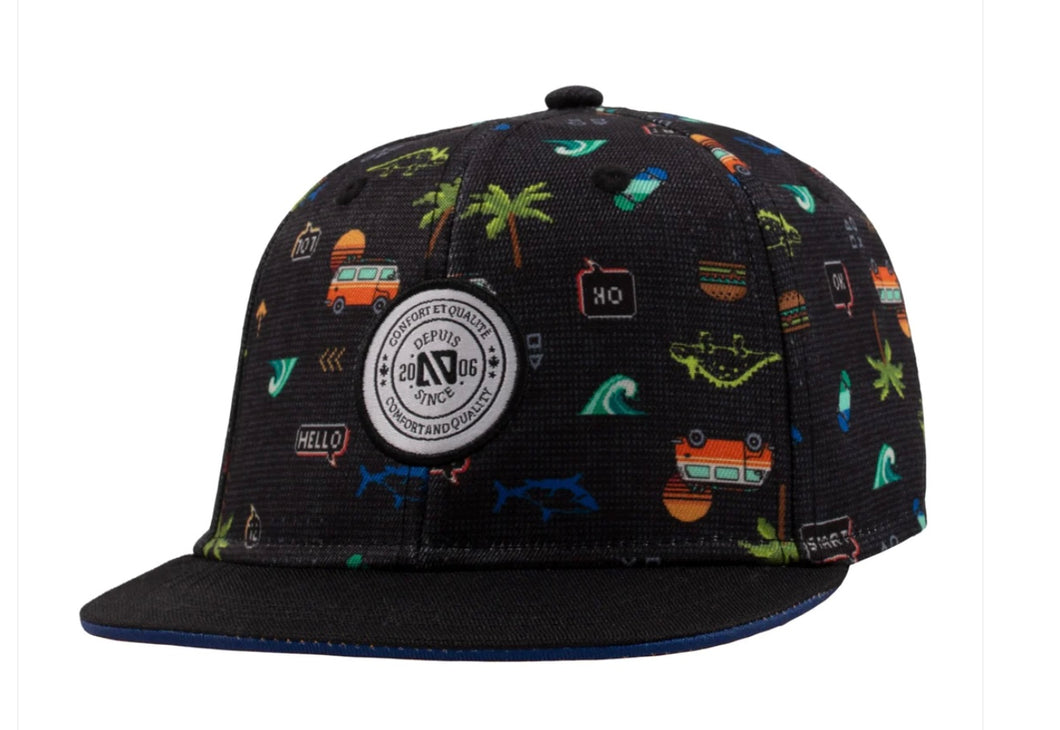 Nano Boys Colorful Surfer/Gamer Print Baseball Cap : Sizes 2/5 8/12 Years