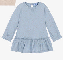 Load image into Gallery viewer, Mayoral Baby Girl Dress in Baby Blue With Floral Print: Size 2 to 4
