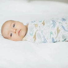 Load image into Gallery viewer, Aden + Anais Silky Soft Muslin Cotton Swaddle Blanket Ocean and Safari Friends Print
