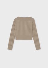 Load image into Gallery viewer, Mayoral Girls Ribbed Knit Long Sleeved Top in Beige: Sizes 8 to 18
