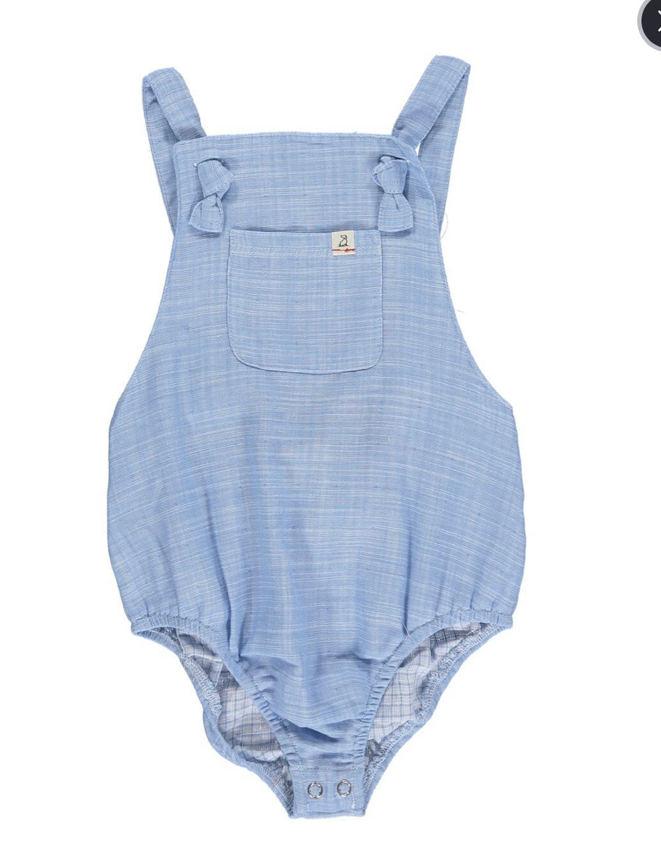 Me & Henry Ocean Blue 100% Cotton Reef Romper: Sizes 0/3M to 24M