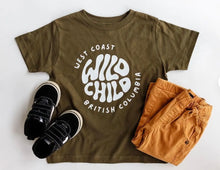 Load image into Gallery viewer, Roo &amp; Crew “Wild Child” 100% Cotton Tee in Olive: Size 6M to Small
