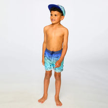 Load image into Gallery viewer, Deux Par Deux Boys Gradient Beach Print Swim Shorts: Size 2/3 to 9/10
