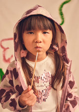 Load image into Gallery viewer, Mayoral Girls Zip Up Hoodie in Pink And Purple Heart Print: Size 2 to 9
