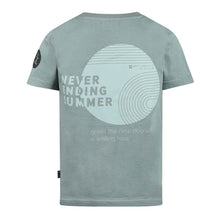 Load image into Gallery viewer, Short Sleeve Tee with Graphic on Back in Ocean Blue: Sizes 7 to 14 Years

