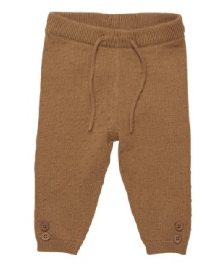 Fixoni Baby Organic Cotton Knit Pants in Brown
