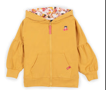 Load image into Gallery viewer, Nano Girls “Tropical Fruits” Zippered Hoodie in Yellow: Size 2 to 12 Years
